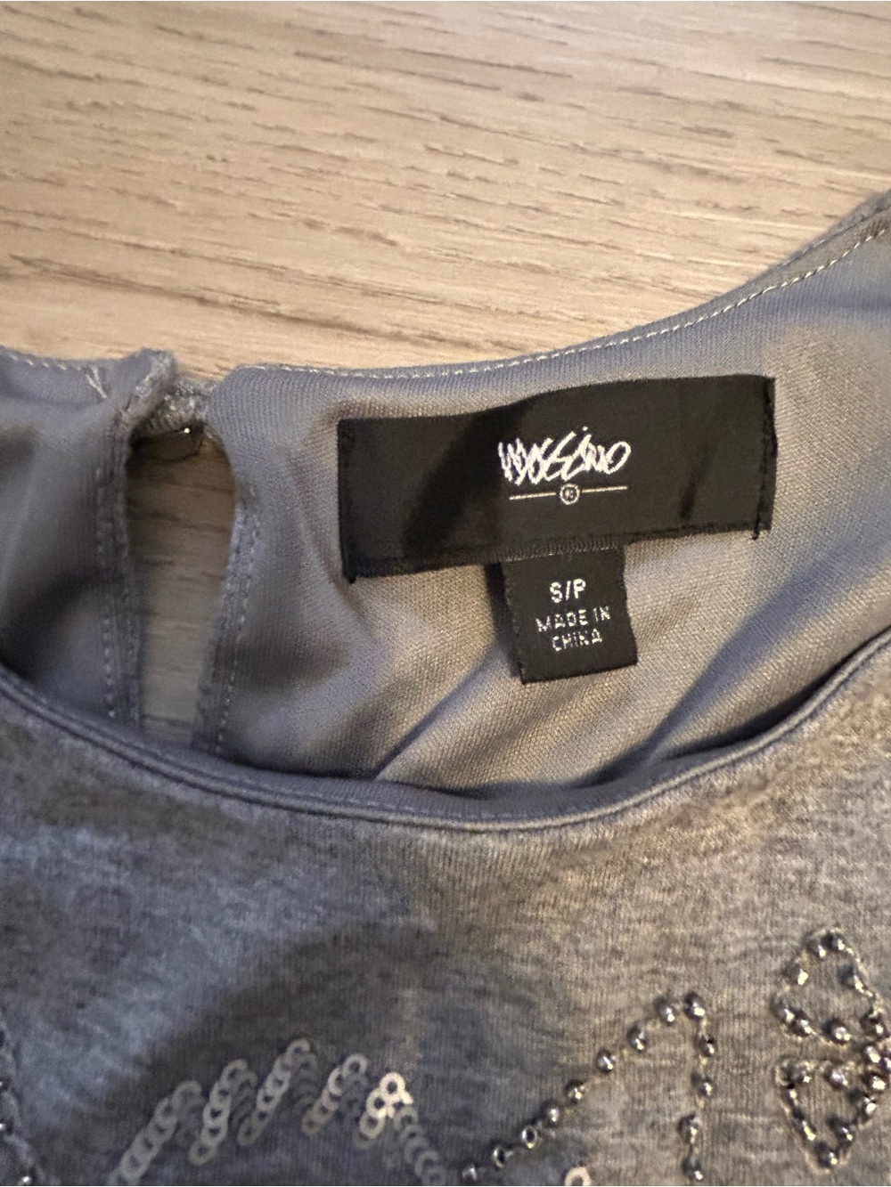 Windsor Gray Women's Sleep Top with Embellished Detail